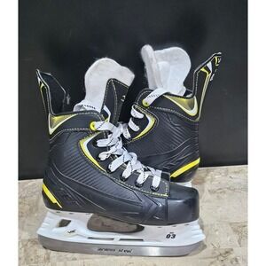 Vic Hockey HX03 Junior Ice Skates Black Yellow Stainless Steel Blades Size 2